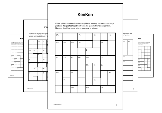 Download (PDF) KenKen Activity for Adults (5 weeks ago) - 10 Pages