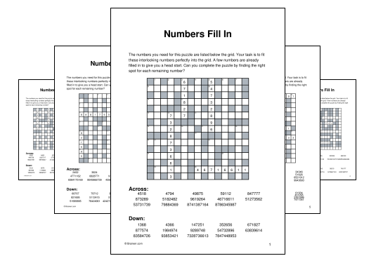 Numbers Fill In