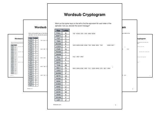 Wordsub Cryptogram