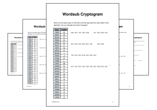 Wordsub Cryptogram