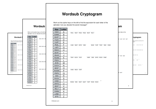 Wordsub Cryptogram