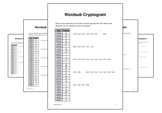 Wordsub Cryptogram